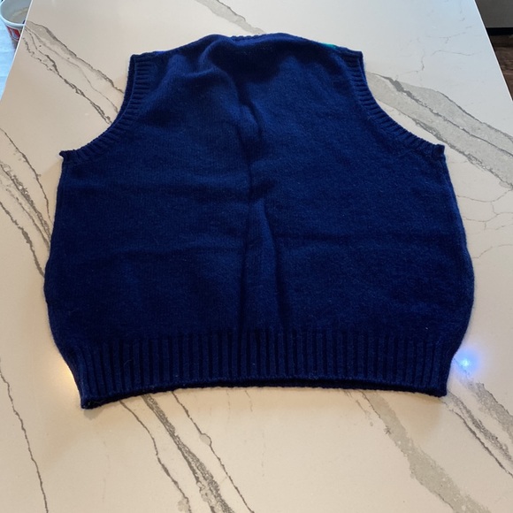 Lord Jeff Vintage 100% Shetland Wool Argyle Sweater Vest Size L - Picture 5 of 5